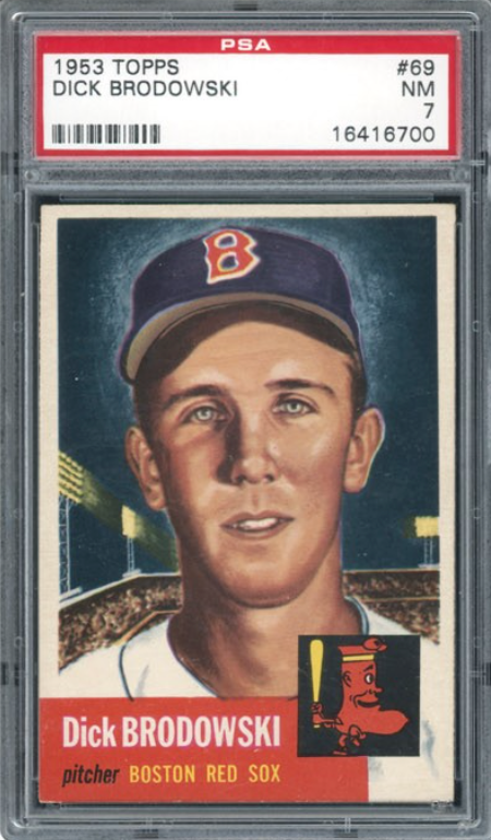 1953 Topps #69 Dick Brodowski PSA 7