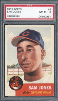 1953 Topps #6 Sam Jones PSA 8