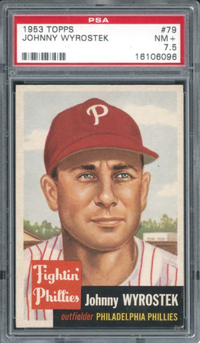 1953 Topps #79 Johnny Wyrostek PSA 7.5