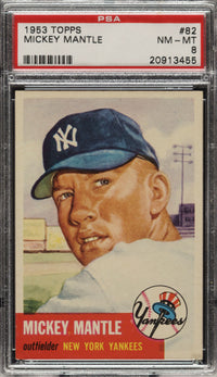 1953 Topps #82 Mickey Mantle PSA 8