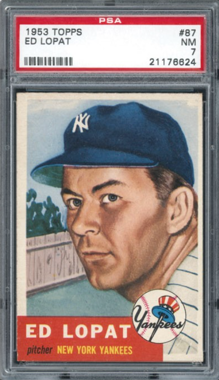 1953 Topps #87 Ed Lopat PSA 7