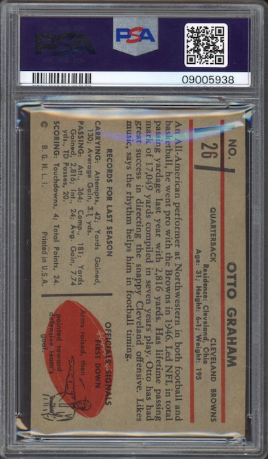 1953 Bowman #26 Otto Graham PSA NM-MT 8