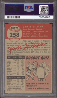 1953 Topps #258 Jim Gilliam ROOKIE PSA NM-MT 8