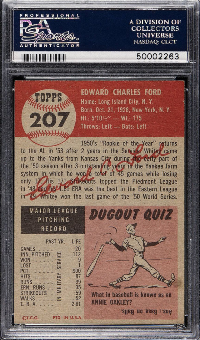 1953 Topps #27 Whitey Ford PSA 9