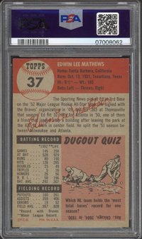 1953 Topps #37 Ed Mathews PSA NM-MT 8
