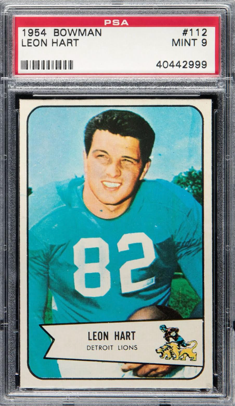 1954 Bowman #112 Leon Hart PSA 9