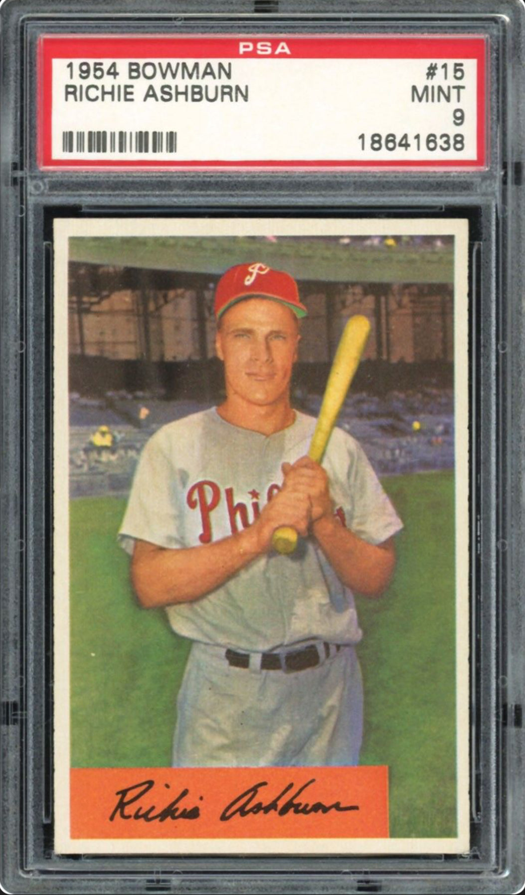 1954 Bowman #15 Richie Ashburn PSA 9