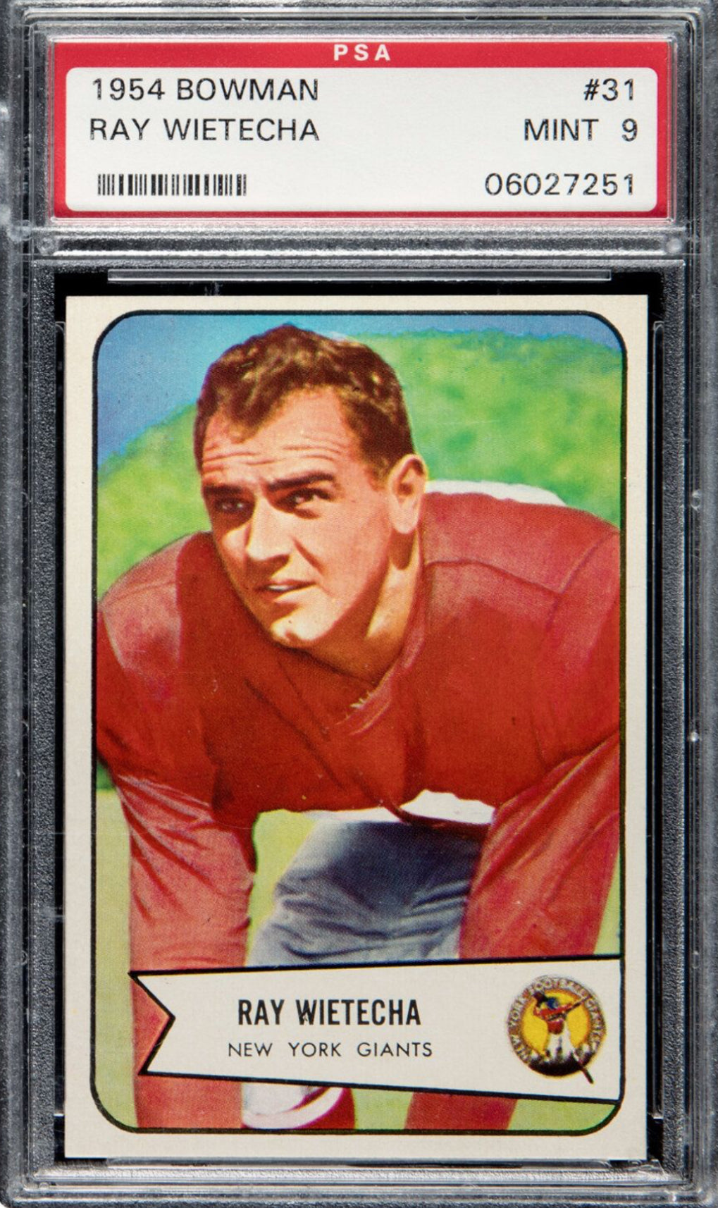 1954 Bowman #31 Ray Wietecha PSA 9