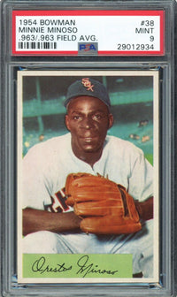 1954 Bowman #38 Minnie Minoso PSA 9