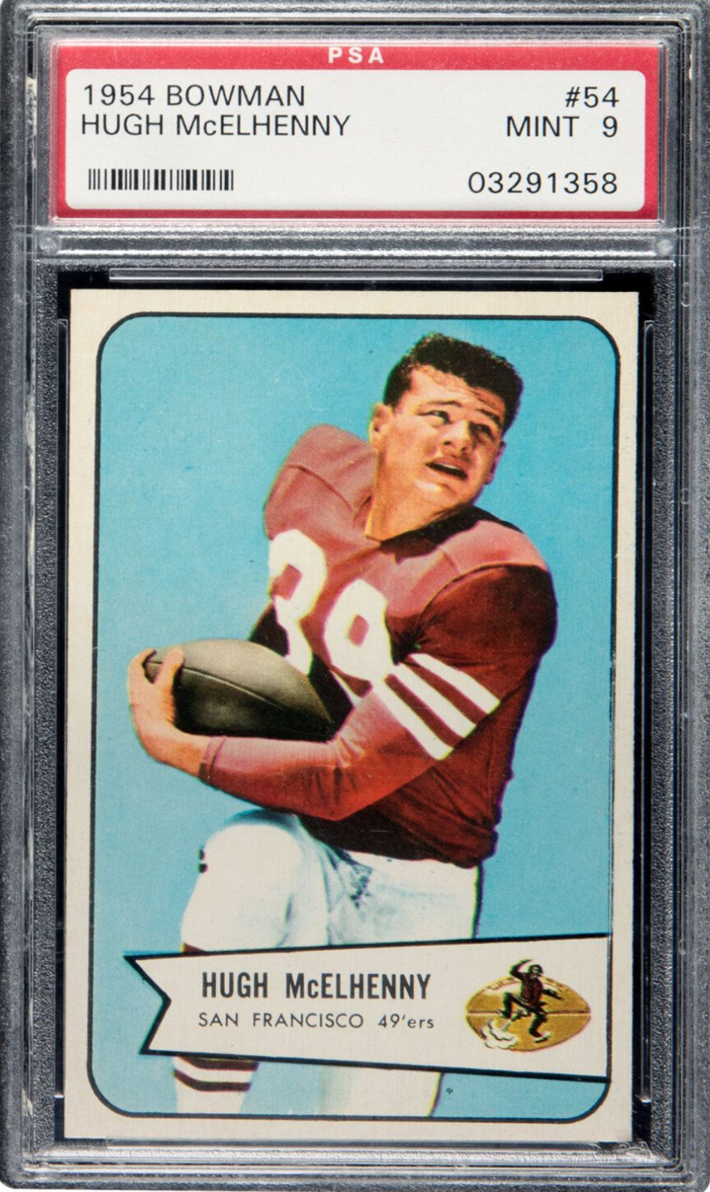 1954 Bowman #54 Hugh McElhenny PSA 9