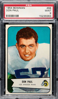 1954 Bowman #68 Don Paul PSA 9