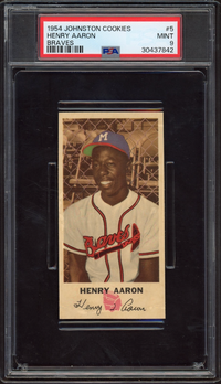 1954 Johnston Cookies Hank Aaron ROOKIE PSA MINT 9