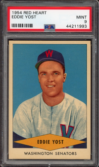 1954 Red Heart Eddie Yost PSA MINT 9