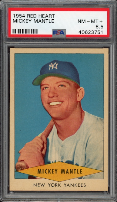 1954 Red Heart Mickey Mantle PSA NM-MT+ 8.5