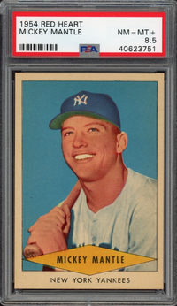 1954 Red Heart Mickey Mantle PSA NM-MT+ 8.5