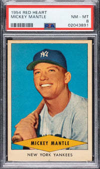 1954 Red Heart Mickey Mantle PSA 8