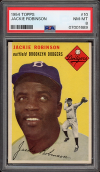 1954 Topps #10 Jackie Robinson PSA NM-MT 8