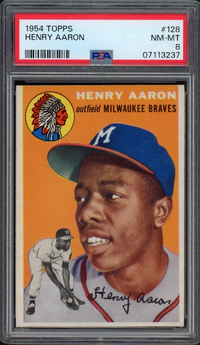 1954 Topps #128 Hank Aaron ROOKIE PSA NM-MT 8