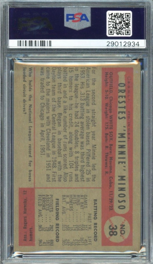 1954 Bowman #38 Minnie Minoso PSA MINT 9