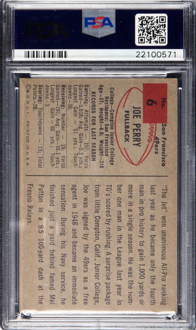 1954 Bowman #6 Joe Perry PSA GEM MINT 10