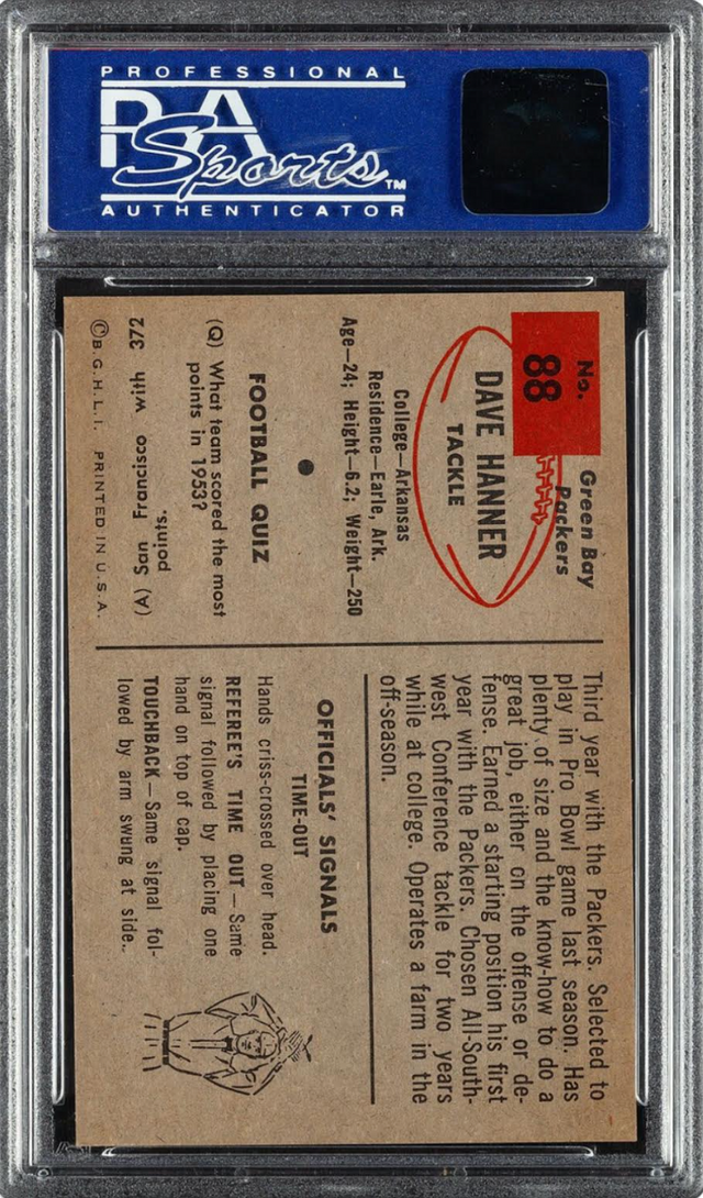 1954 Bowman #88 Dave Hanner PSA 9