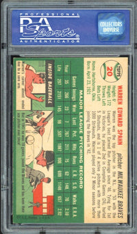 1954 Topps #20 Warren Spahn PSA NM-MT 8