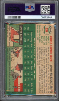 1954 Topps #20 Warren Spahn PSA NM-MT 8