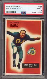 1955 Bowman #121 Andy Robustelli PSA MINT 9