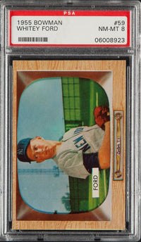 1955 Bowman #59 Whitey Ford PSA 8