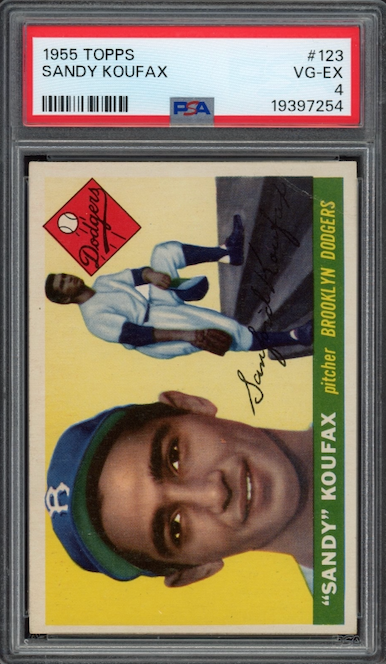 1955 Topps #123 Sandy Koufax ROOKIE PSA VG-EX 4