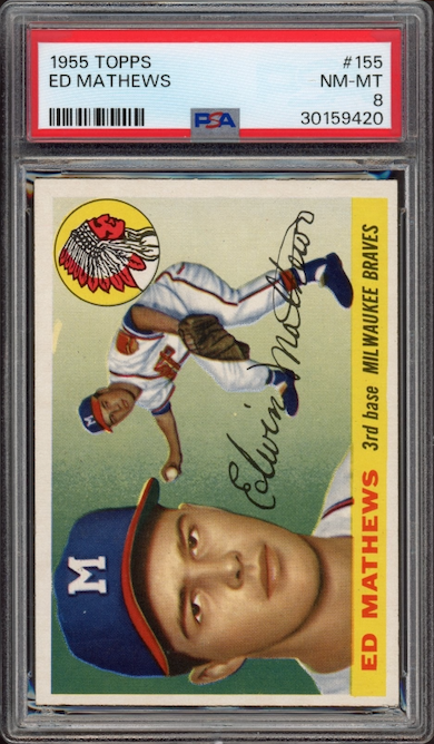 1955 Topps #155 Ed Mathews PSA NM-MT 8