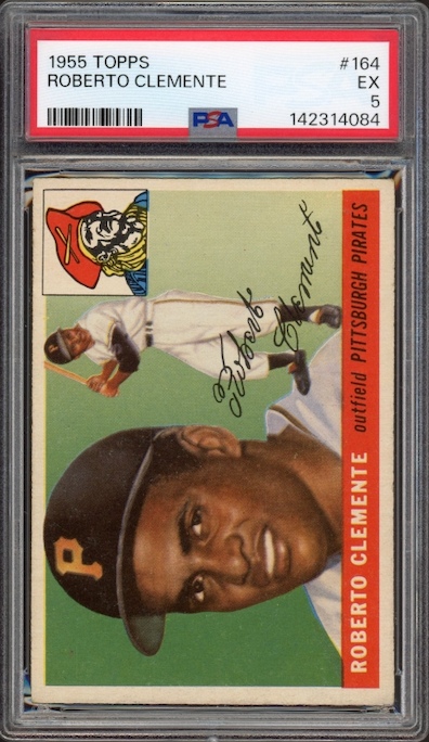 1955 Topps #164 Roberto Clemente ROOKIE PSA EX 5