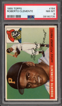 1955 Topps #164 Roberto Clemente ROOKIE PSA NM-MT 8