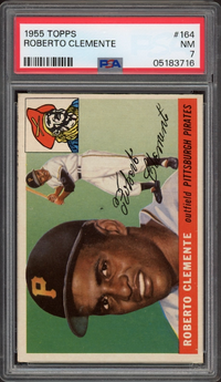 1955 Topps #164 Roberto Clemente ROOKIE PSA NM 7