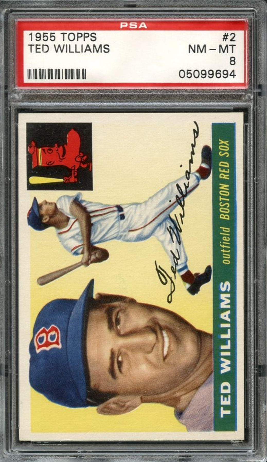 1955 Topps #2 Ted Williams PSA 8