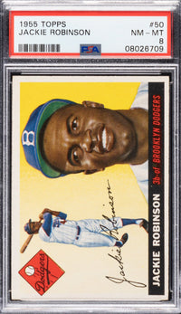 1955 Topps #50 Jackie Robinson PSA 8