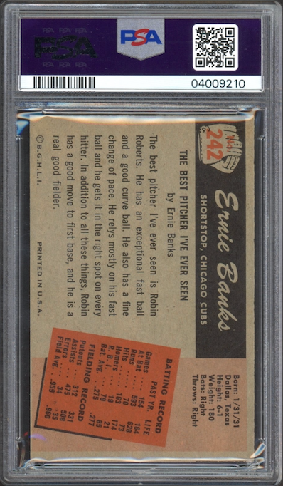1955 Bowman #242 Ernie Banks PSA MINT 9