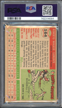 1955 Topps #164 Roberto Clemente ROOKIE PSA EX 5