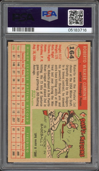 1955 Topps #164 Roberto Clemente ROOKIE PSA NM 7