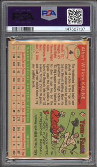 1955 Topps #4 Al Kaline PSA MINT 9