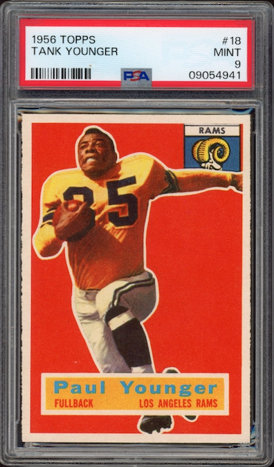 1956 Topps #18 Tank Younger PSA MINT 9