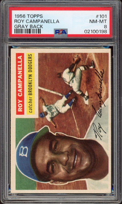 1956 Topps #101 Roy Campanella Gray Back PSA NM-MT 8