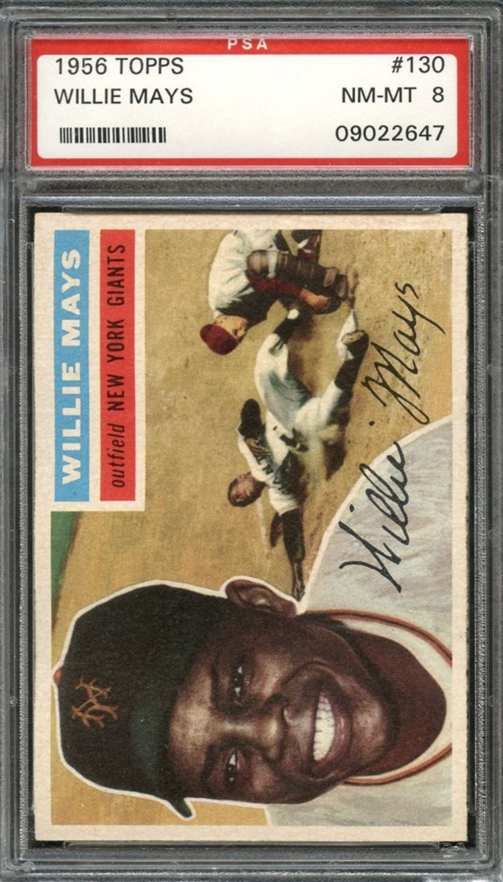 1956 Topps #130 Willie Mays PSA 8