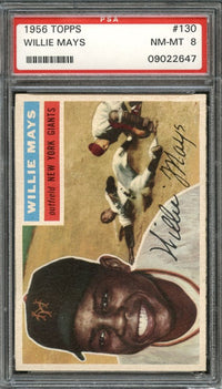 1956 Topps #130 Willie Mays PSA 8