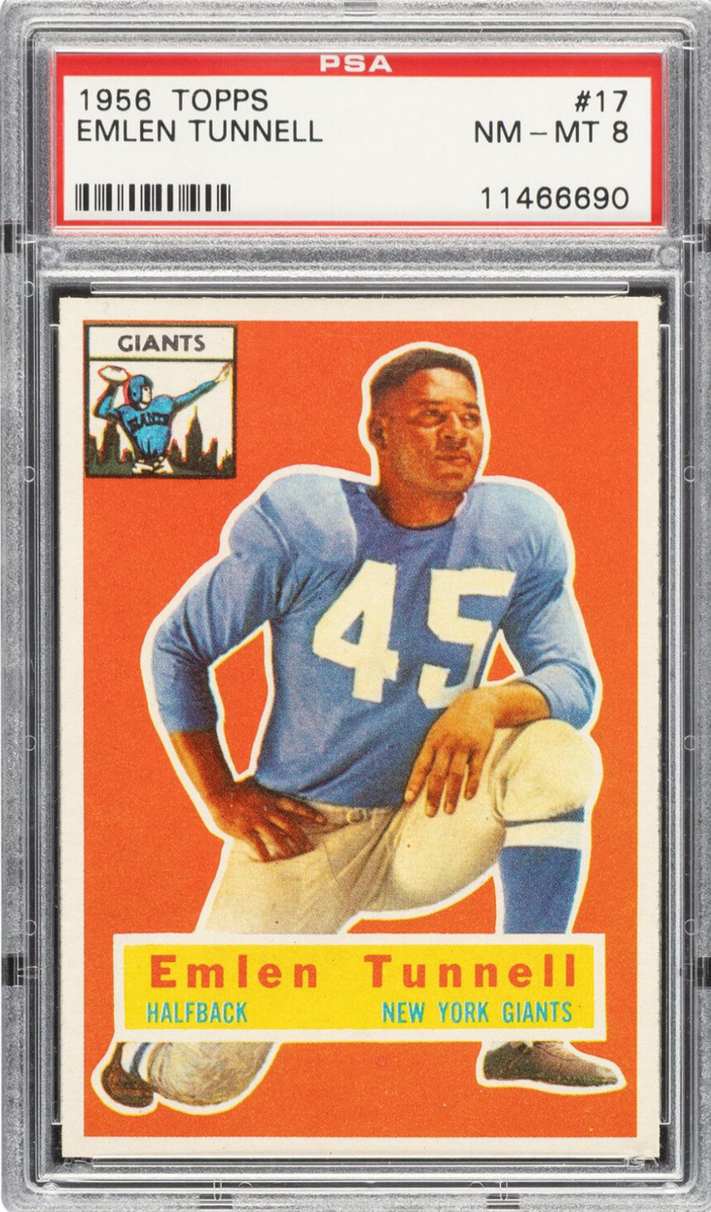 1956 Topps #17 Emlen Tunnell PSA 8