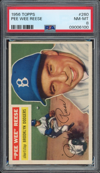 1956 Topps #260 Pee Wee Reese PSA NM-MT 8
