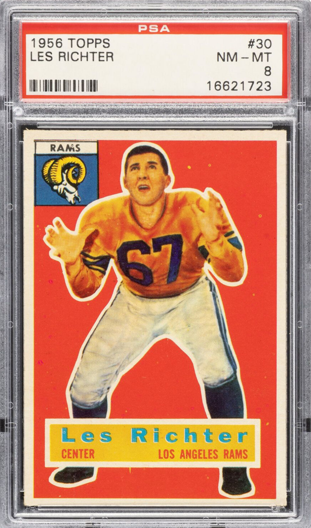 1956 Topps #30 Les Richter PSA 8