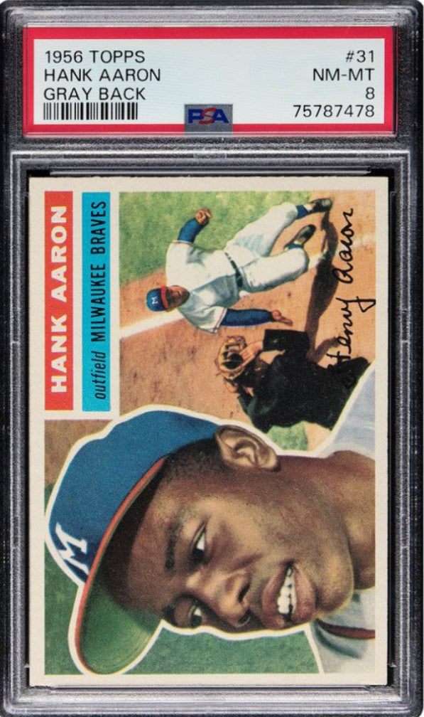 1956 Topps #31 Hank Aaron PSA 8