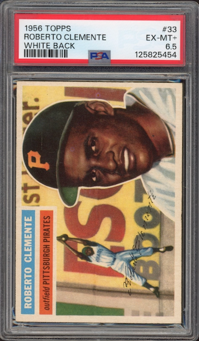 1956 Topps #33 Roberto Clemente White Back PSA EX-MT+ 6.5