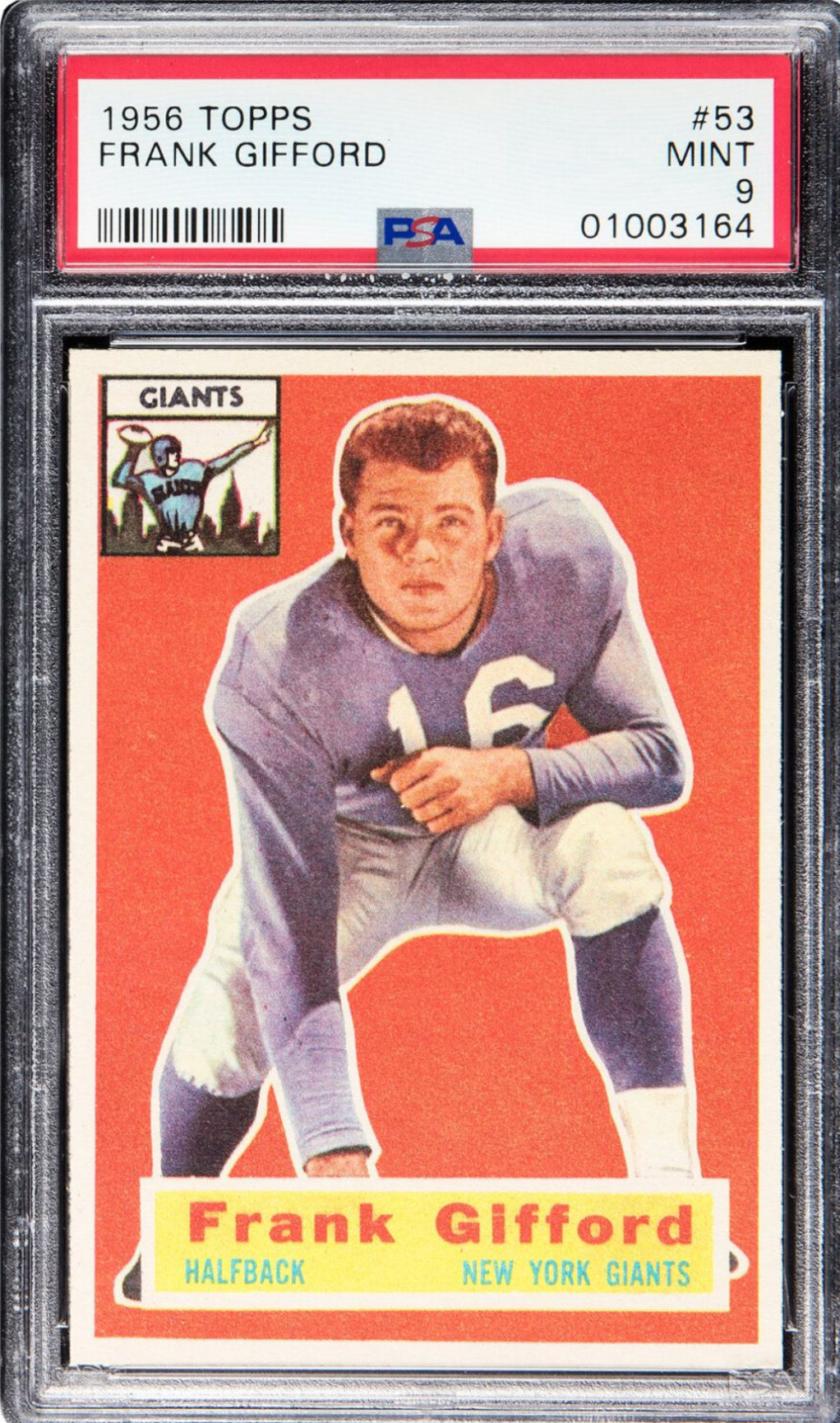 1956 Topps #54 Frank Gifford PSA 9